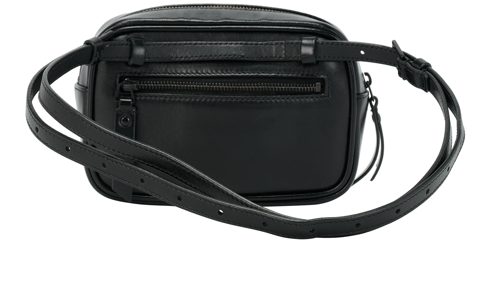 Lou Belt Bag, &pound;550, Handbags, Black, Leather, Back view